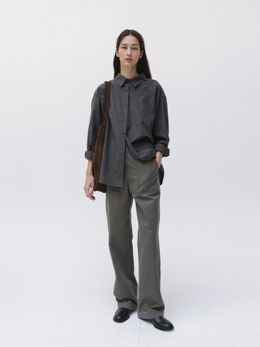stripe shirt (charcoal)
