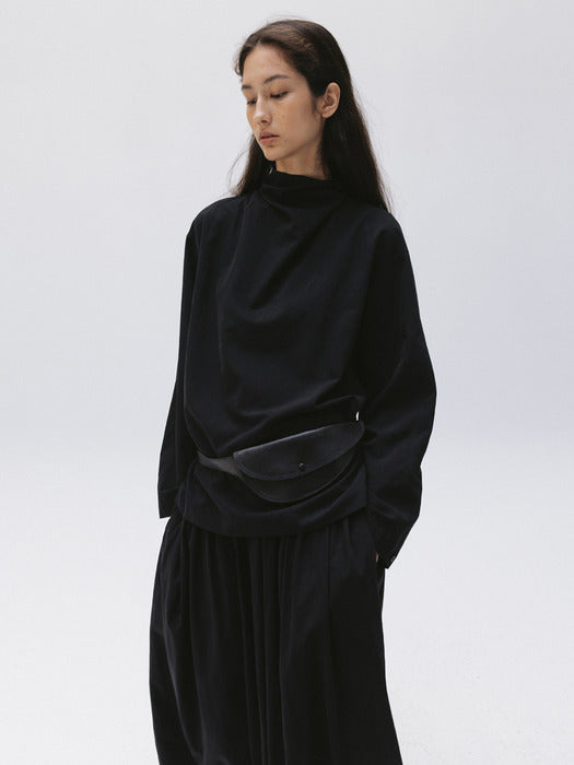 soft cowl blouse (black)