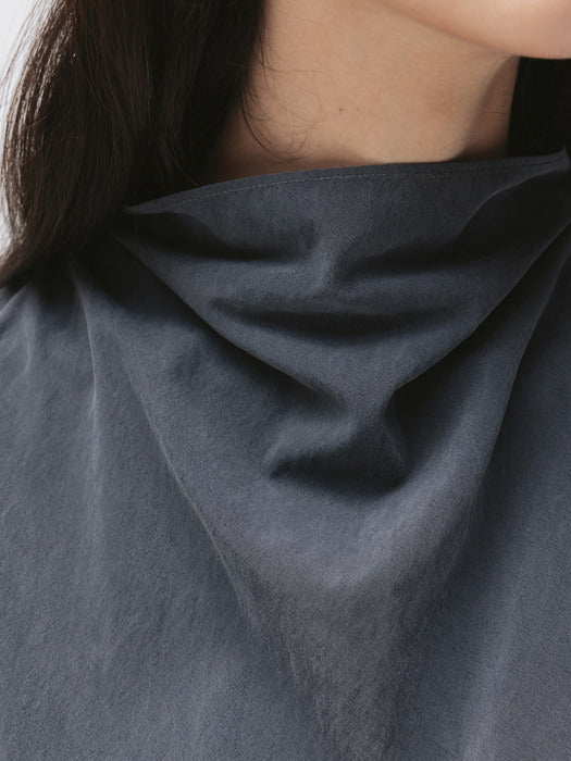 soft cowl blouse (dusty blue)