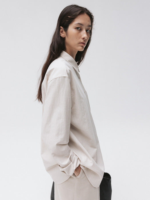 washed plain shirt (bone)