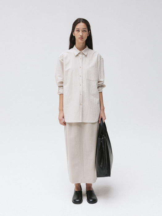washed plain shirt (bone)