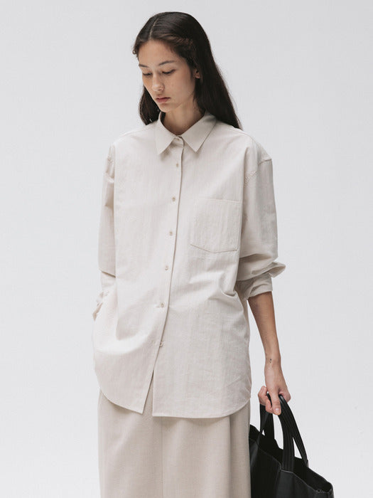 washed plain shirt (bone)