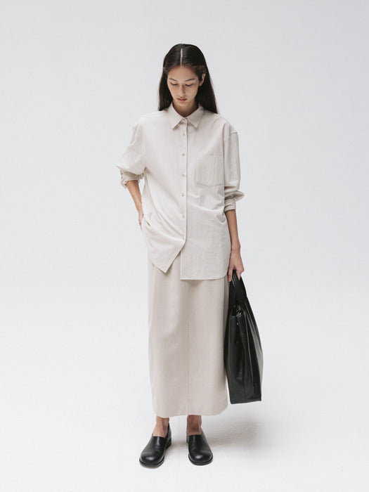 washed plain shirt (bone)
