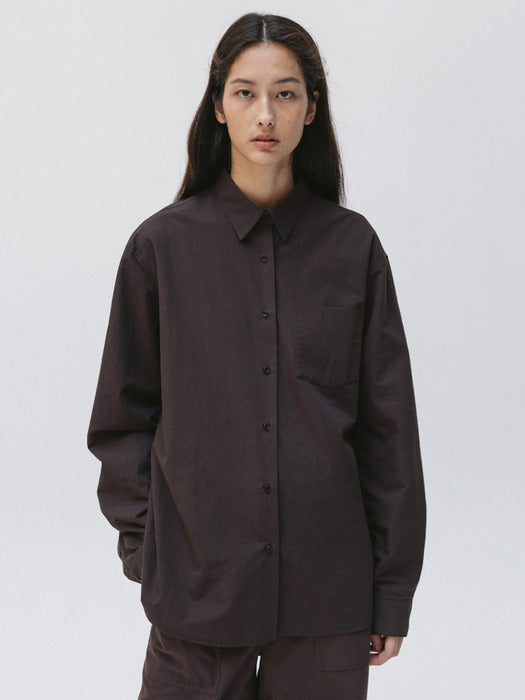 Moia washed plain shirt (french roast)
