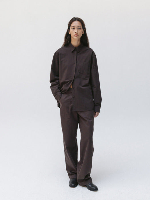 Moia washed plain shirt (french roast)