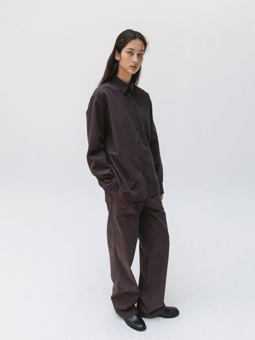 Moia washed plain shirt (french roast)