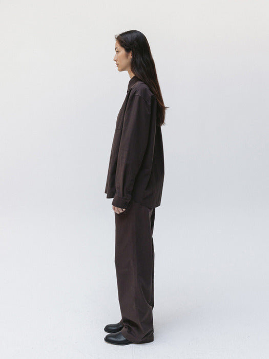 Moia washed plain shirt (french roast)