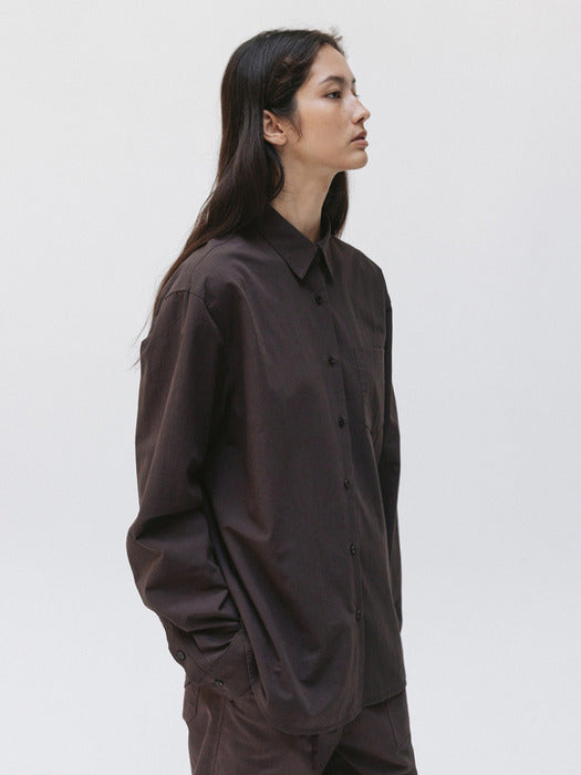 Moia washed plain shirt (french roast)