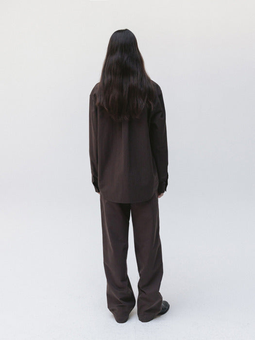 washed plain shirt (french roast)