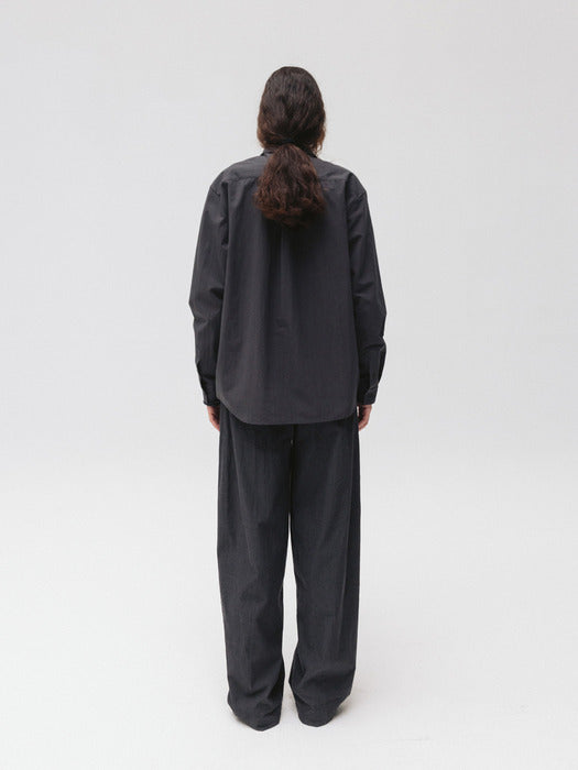 Moia washed plain shirt (charcoal)