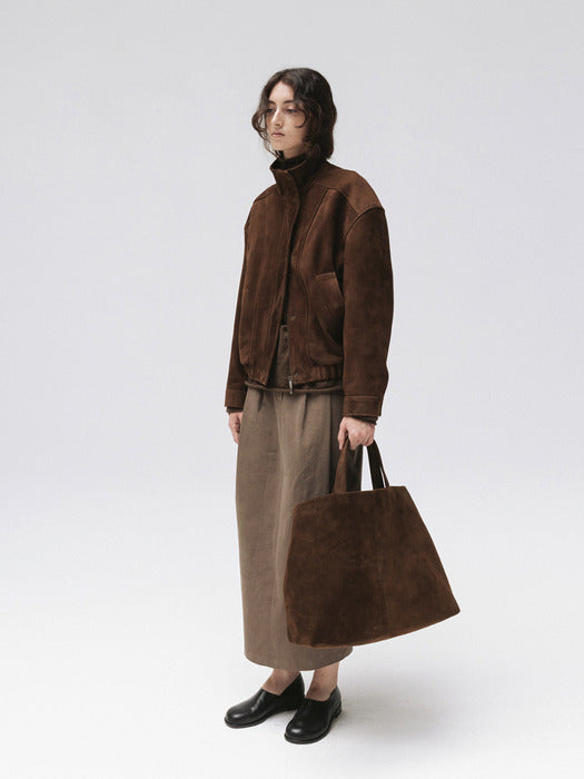leather jumper (brown suede)