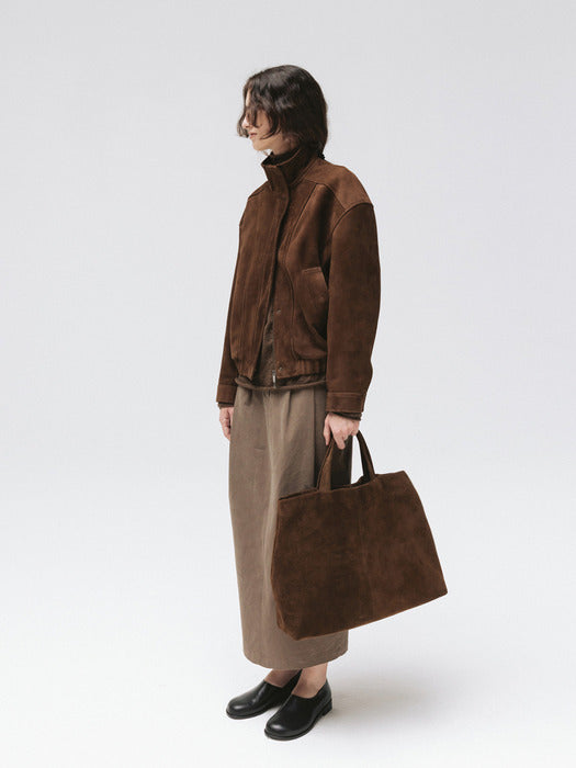 leather jumper (brown suede)