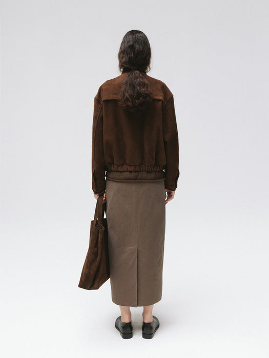 leather jumper (brown suede)