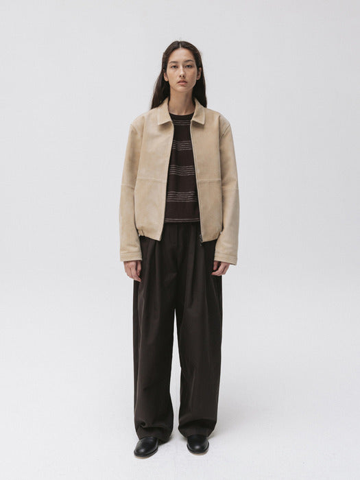 Moia harrington jacket (beige suede)