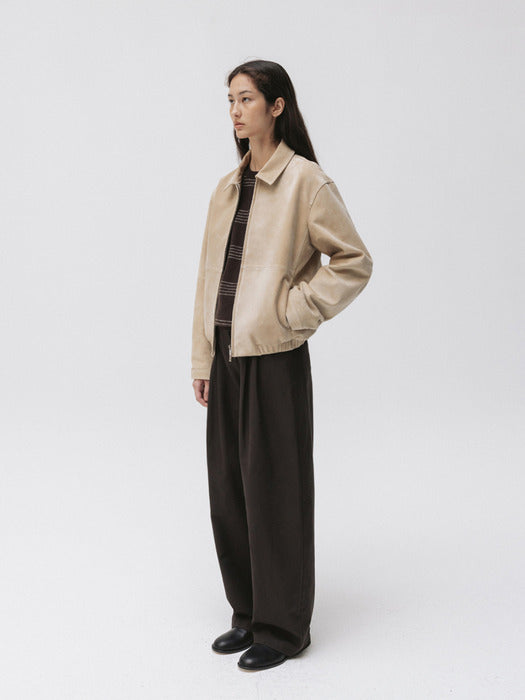 harrington jacket (beige suede)