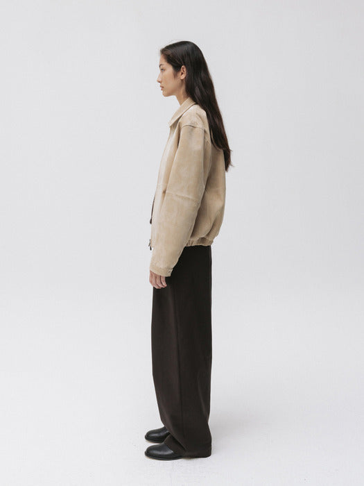 harrington jacket (beige suede)