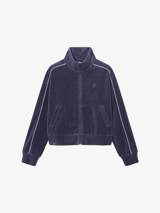 Stand-collar zip-up with velvet line detail_FS254FT02F002_561