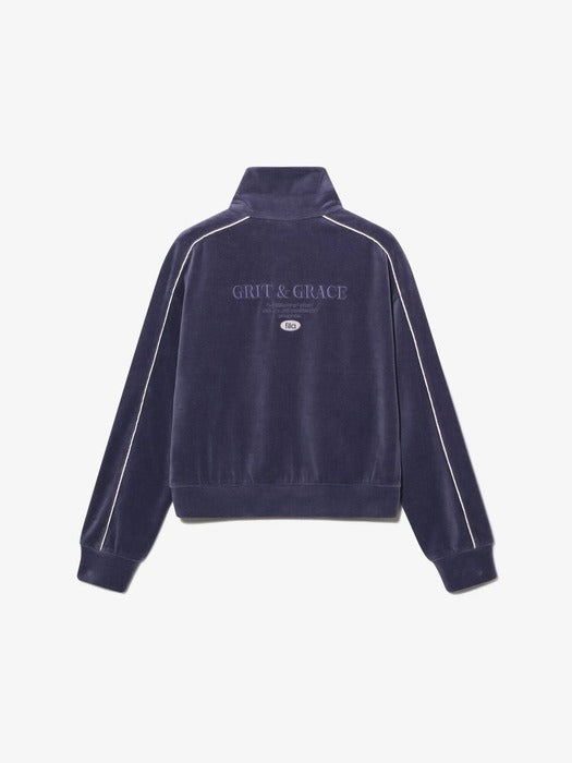 Stand-collar zip-up with velvet line detail_FS254FT02F002_561