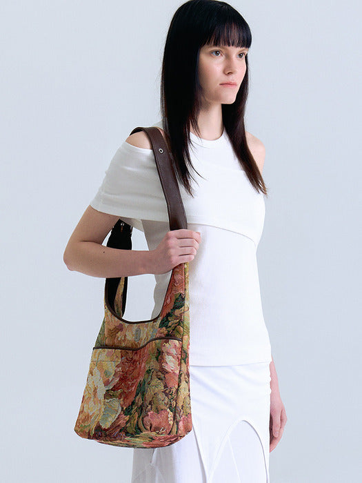 Perfec Bunny Long Jacquard Shoulder Bag L Floral