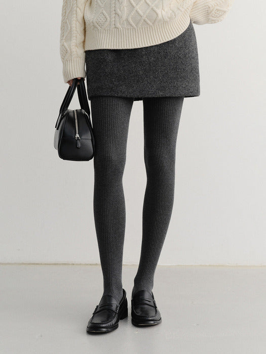 [dunst] WOOL MINI SKIRT MELANGE GREY_UDSK5D224G2