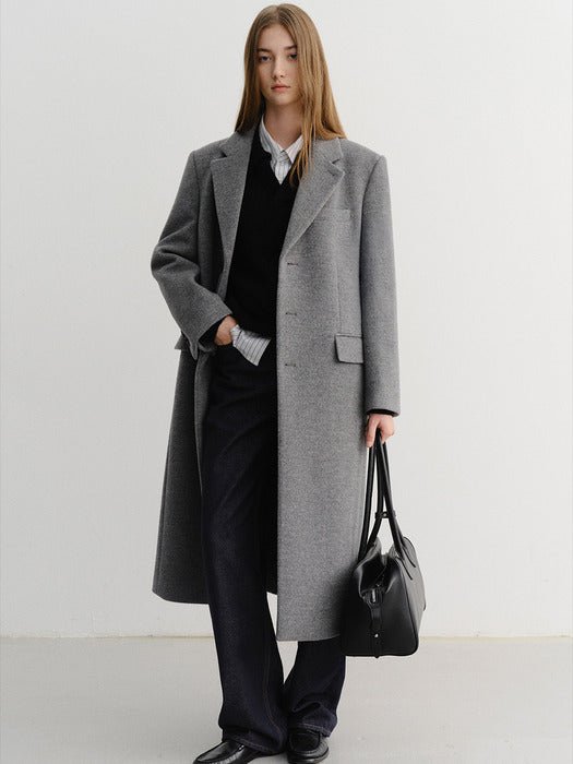 [dunst] UNISEX SINGLE-BREASTED CASHMERE COAT_2COLOR