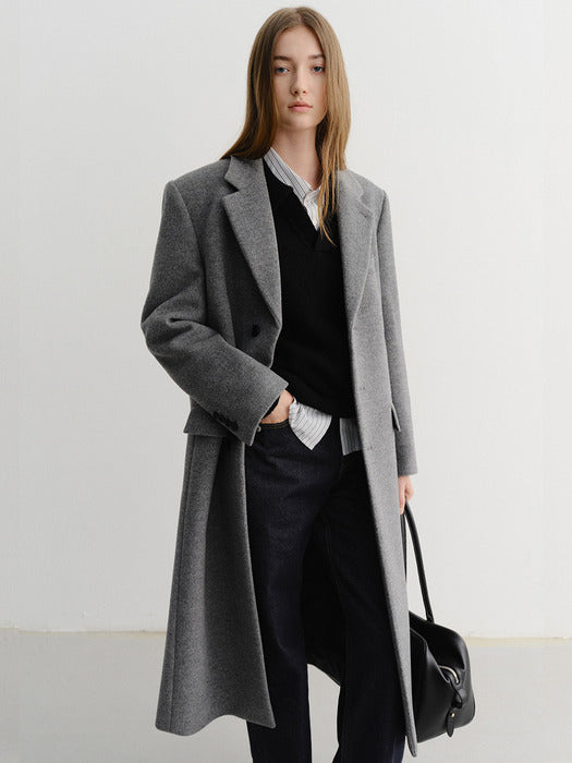 [dunst] UNISEX SINGLE-BREASTED CASHMERE COAT_2COLOR