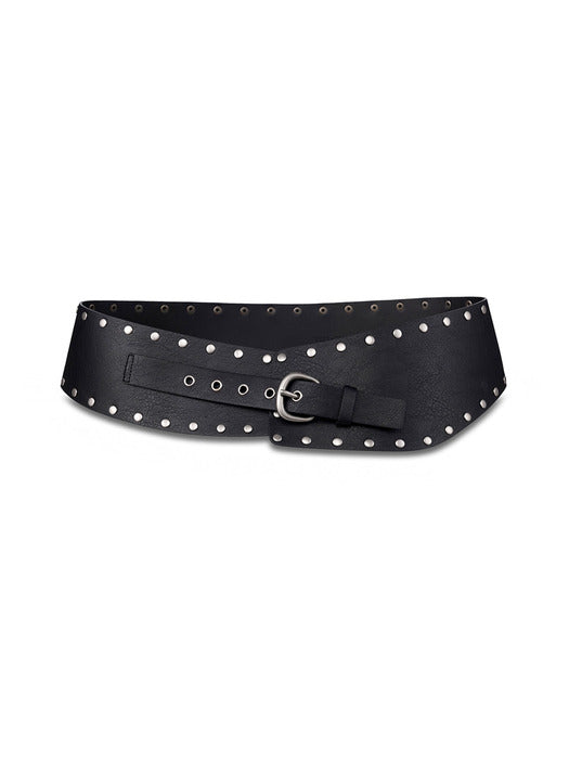 [raive] Wide Stud Belt VX5AT621_2color