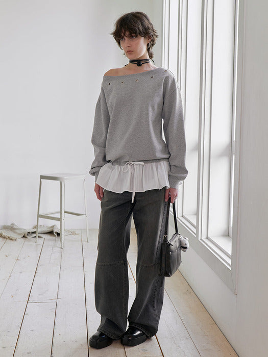 [raive] Seam-line Wide Denim Pants VJ5AL372_2color