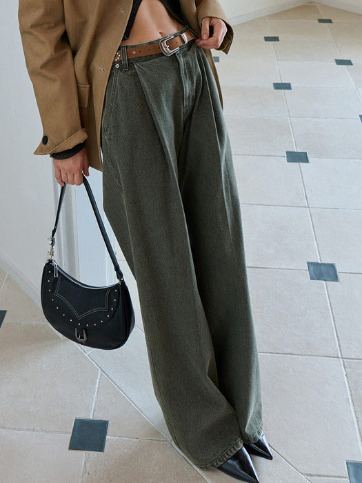 Raive Color-Dying Tuck Denim Pants