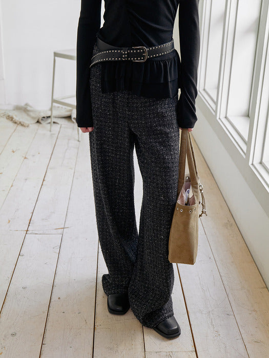 [raive] Textured Wide Pants VW5AL366_2color