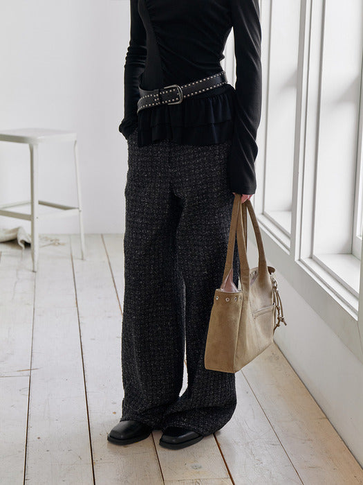 [raive] Textured Wide Pants VW5AL366_2color