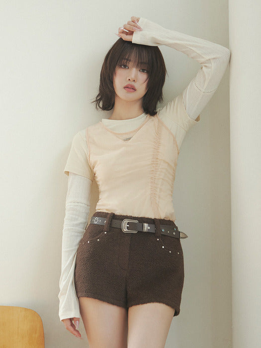 [raive] Hairy Stud Shorts VW5WL533_2color