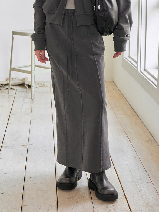 [raive] Washed Jersey Skirt in D/Grey VW5AS063-13