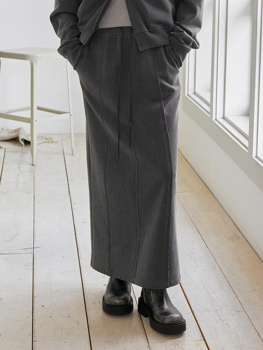 [raive] Washed Jersey Skirt in D/Grey VW5AS063-13