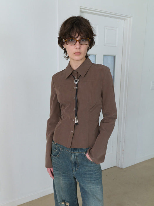 Raive Back Strap Ring-Button Blouse