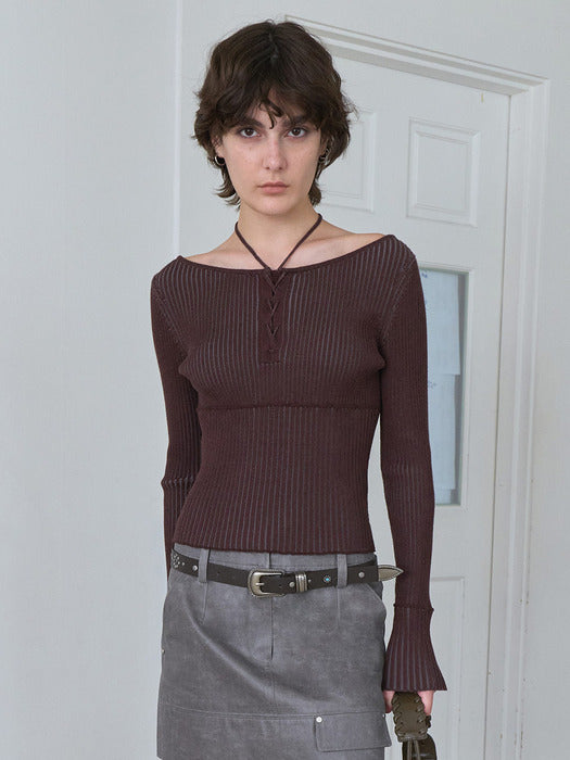 Raive Strap-Point Ribbed Knit