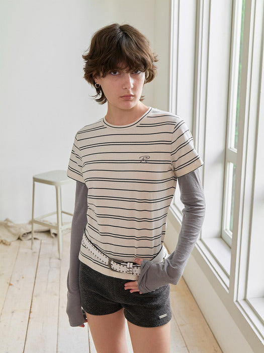 [raive] Stripe Layered T-shirts VW5AE136_2color