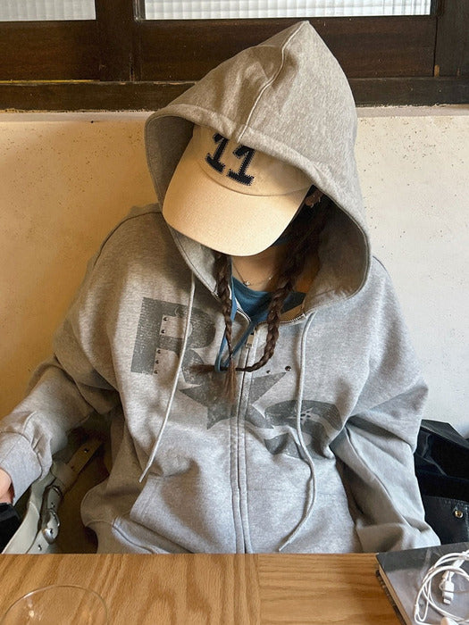 [raive] (Size Added) Star Raive Hood Zip-up VW5AM062_2color