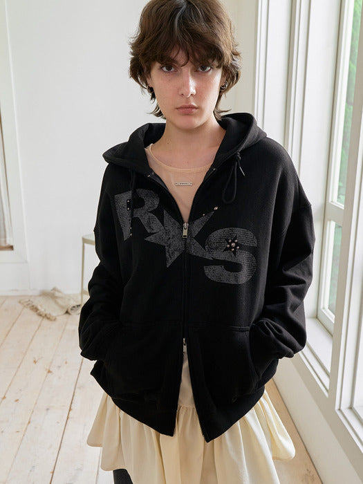 [raive] (Size Added) Star Raive Hood Zip-up VW5AM062_2color