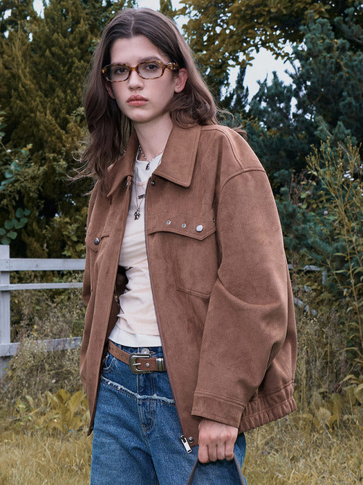 [raive] Western Suede Jacket in Camel VL5AM066-92