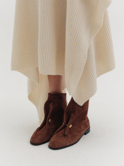 Eenk Brooch Ankle Boots - Brown