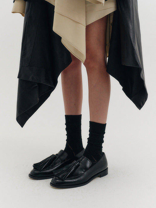 Eenk Leather Tassel Loafers - Black