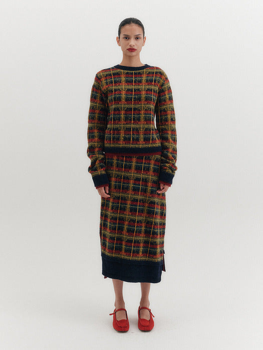 [EENK] Check Knitwear Top - Multi