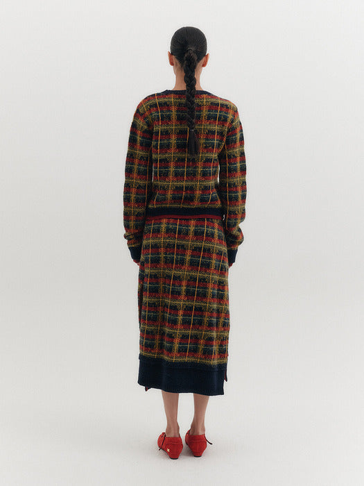 [EENK] Check Knitwear Top - Multi