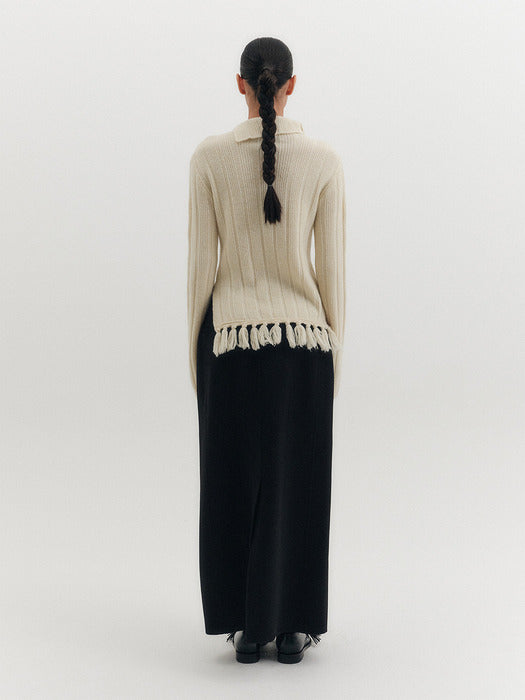 Eenk Funnel Neck Knitwear Top - Ivory