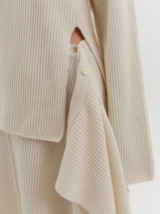 [EENK] Layered Knitwear Skirt - Ivory