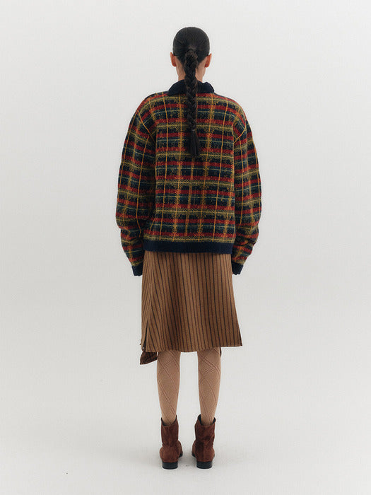Eenk Check Knitwear Cardigan - Multi