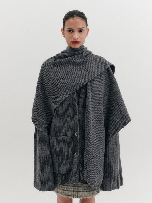 Eenk Multi-Way Shawl Cardigan - Gray