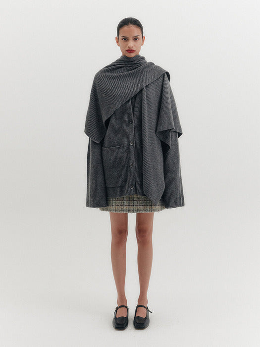 Eenk Multi-Way Shawl Cardigan - Gray