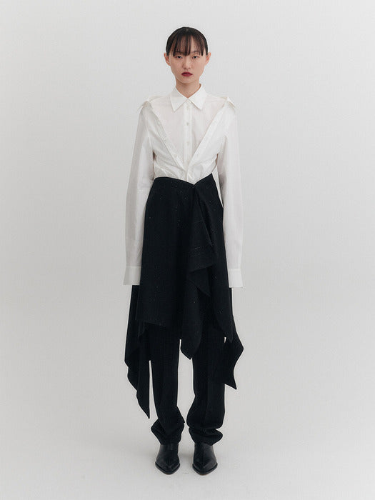 Eenk Unbalance Midi Skirt - Black
